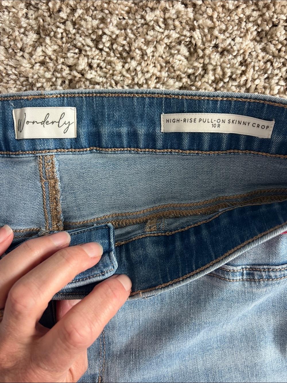 Wonderly Hi-Rise Skinny Crop Distressed Skinny Jeans Size 10R - Picture 5 of 11